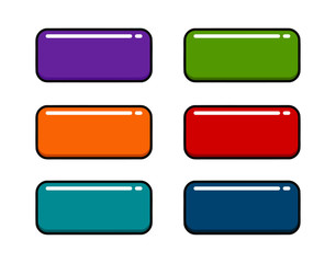 Set of colored web buttons. vector illustrator.