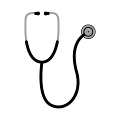black stethoscope icon isolated
