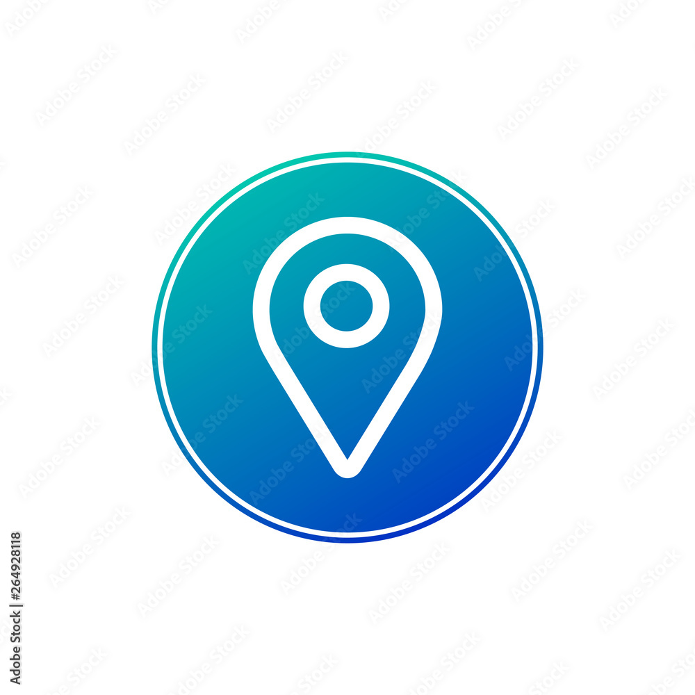 Poster map pointer in circle, location pin. navigation sign. vector illustration isolated on white backgrou