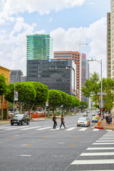 View of the Downtown of Los Angelos, in the daytime.