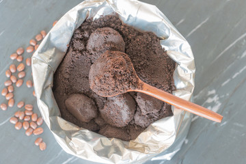 Coffee ground, Coffee residue is applied to the tree and is a natural fertilizer