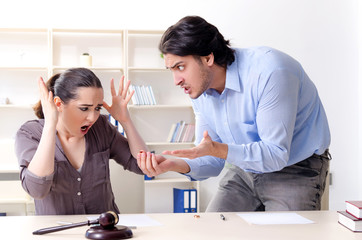 Young family in marriage divorce concept 