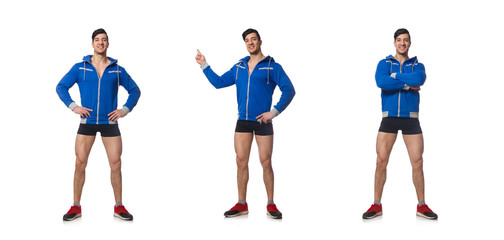 Muscular man isolated on the white background