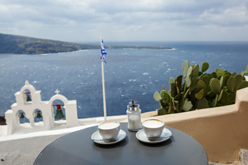 Two cups of coffee on the table