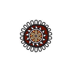 Aboriginal art logo design vector template