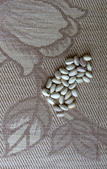 Healthy food  for background image close up pistachios nuts. Texture Nuts on top view mock up