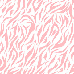 Vector seamless Zebra pattern. Pink striped background.