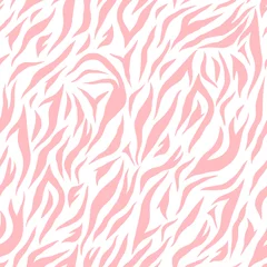Fototapete Hell-pink Vektornahtloses Zebramuster. Rosa gestreifter Hintergrund.