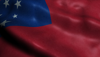 Samoa Waving Flag in 3D