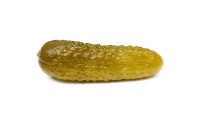 Pickled sour cucumber isolated on white background