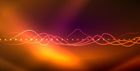 Neon lines shiny glowing background