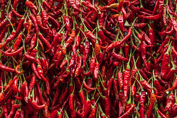 Paprika auf einem Markt in Funchal auf der Insel Madeira, Portugal