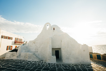 One of many typical chapels of Greek Orthodox Church in Mykonos town Chora