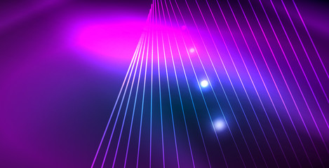 Color neon lights with waves abstract background