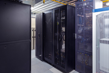 Telecommunication servers with supercomputers in data center
