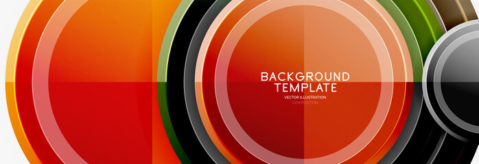 Circle geometric abstract background template for web banner, business presentation, branding, wallpaper