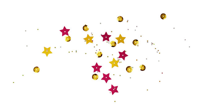 Scattered golden seqines and stars