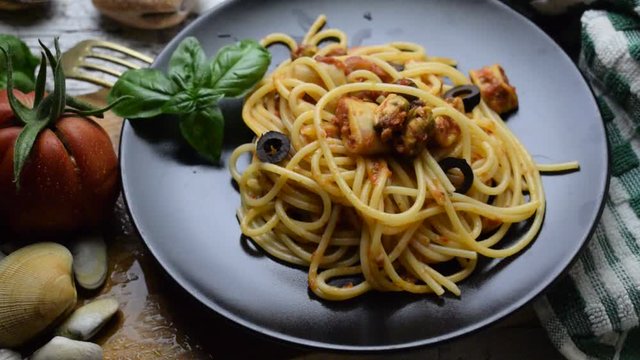 Spaghetti ai frutti di mare ft8107_0324 Cucina italiana Italian cuisine