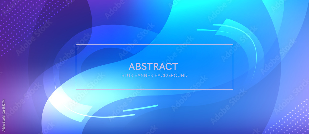 Poster abstract banner with a gradient shapes and blur