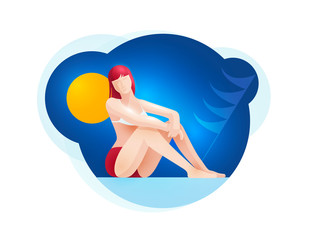 Summer Girl Vector Illustration