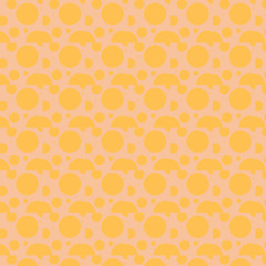Seamless peach color background with different shapes and seamless tiles.
