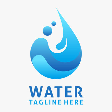 Water drop logo design with splash effect 