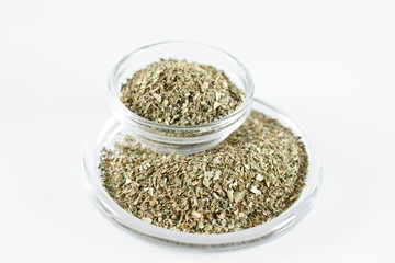 Dried Marjoram Isolated in white.