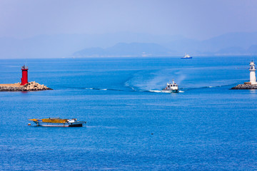 Obraz premium the fall of the beautiful Cheongsan Island sea