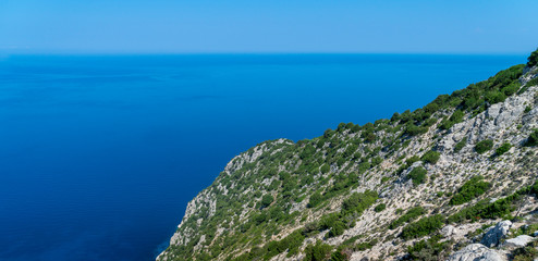 mediterranean landscape with mountain and sea