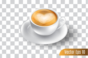3d realistic vector of espresso coffee on isolated background