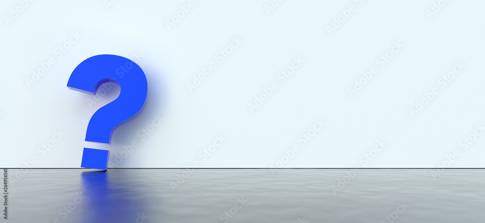 Poster colored question marks background concept. 3d rendering.