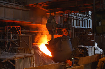 smelting of the metal in the foundry