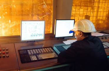 Control panel. Plant for the production of steel.