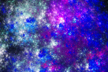 Starry sky.Abstract fractal art background illustration space geometry. Background consists fractal multicolor texture and suitable for use in projects imagination, creativity and design.