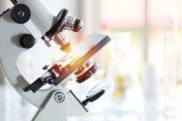 close up microscope with sun light effect