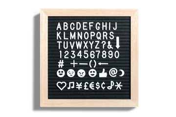 Letterboard mit Alphabet