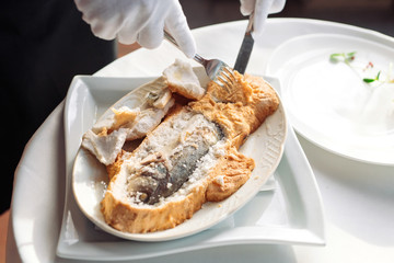 sea bass baked in black salt