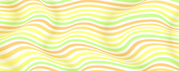 Vector layouts from lines, halftone effect. Wavy striped surface like flag or water. Minimalistic design with bright trendy colors. Twisted backgrounds. Abstract optical pattern from lines.