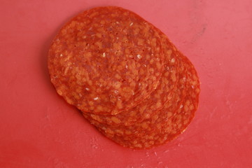 slices of chorizo from Pamplona