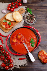 Thick tomato soup with spices