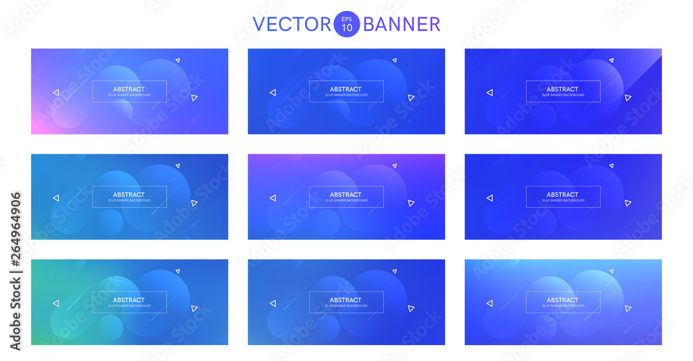 Poster abstract banner with gradient shapes set