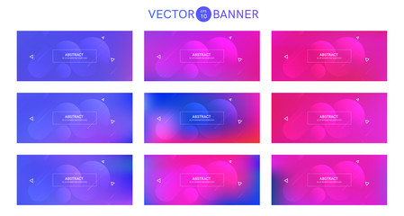 Abstract banner with gradient shapes set