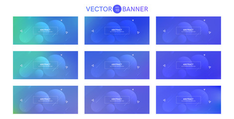 Abstract banner with gradient shapes set