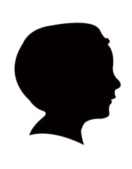 a boy head silhouette vector