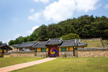This is a royal tomb site in Sangju-si, Korea.
