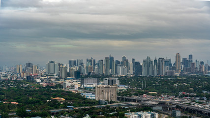 Fototapeta na wymiar Aerial view of Metro manila skyscrapers