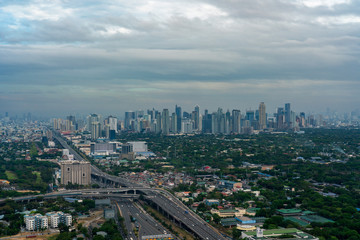 Naklejka na ściany i meble Aerial view of Metro manila skyscrapers