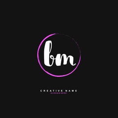 B M BM Initial logo template vector. Letter logo concept