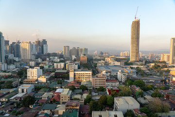 Fototapeta na wymiar Aerial view of Metro manila skyscrapers