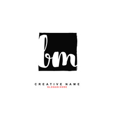 B M BM Initial logo template vector. Letter logo concept